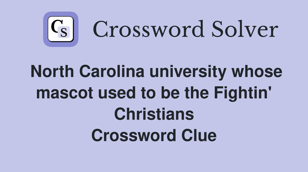 North Carolina university whose mascot used to be the Fightin